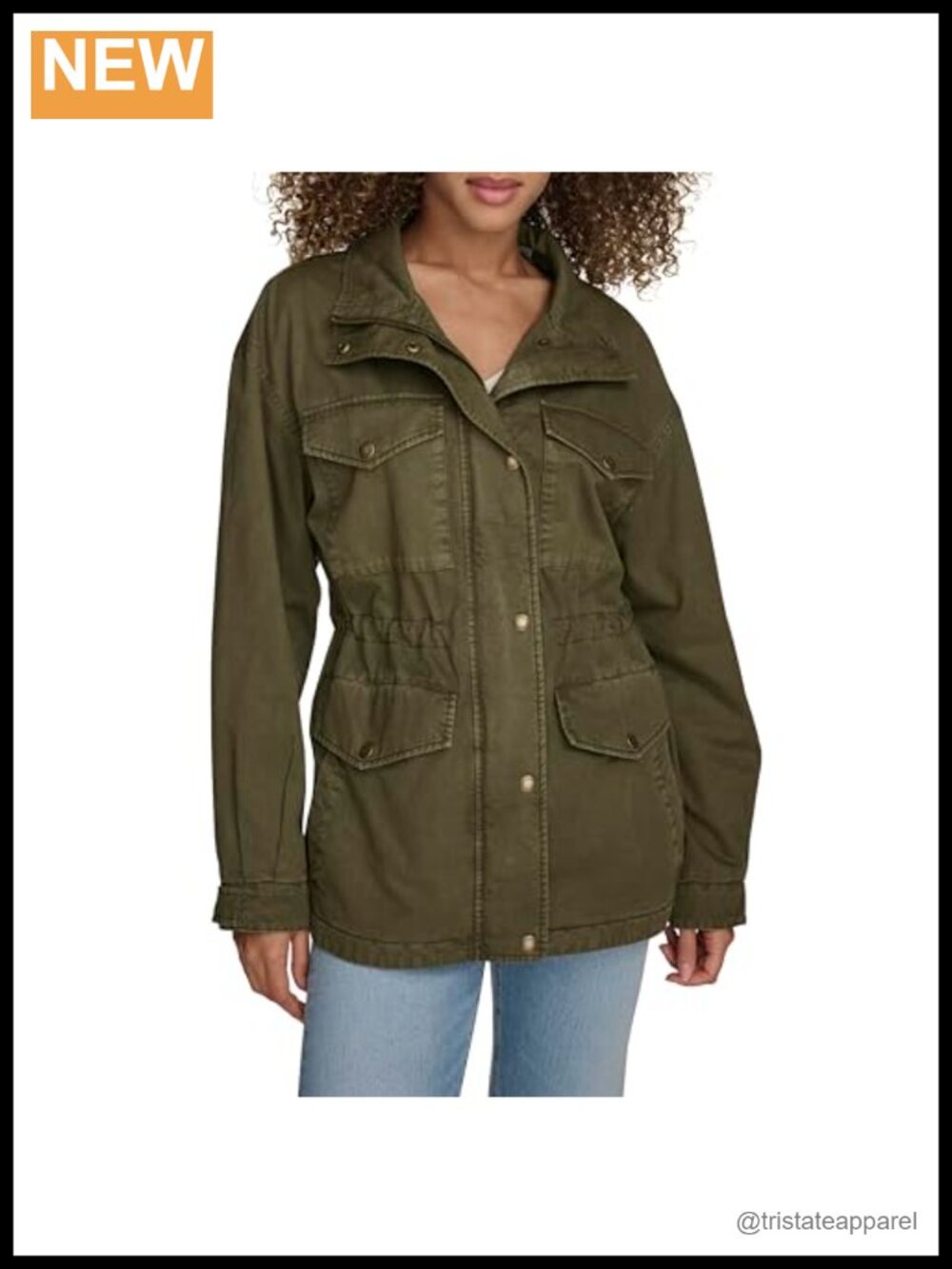 Levi's Women's 4-Pocket Stand Collar Military Jacket Long Sleeve